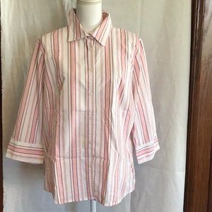 Merona Tops Long sleeves white pink striped